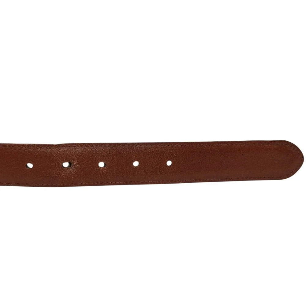 Vtg Polo Ralph Lauren Leather Belt Mens 40 Brown Silver Buckle 405191717 Classic